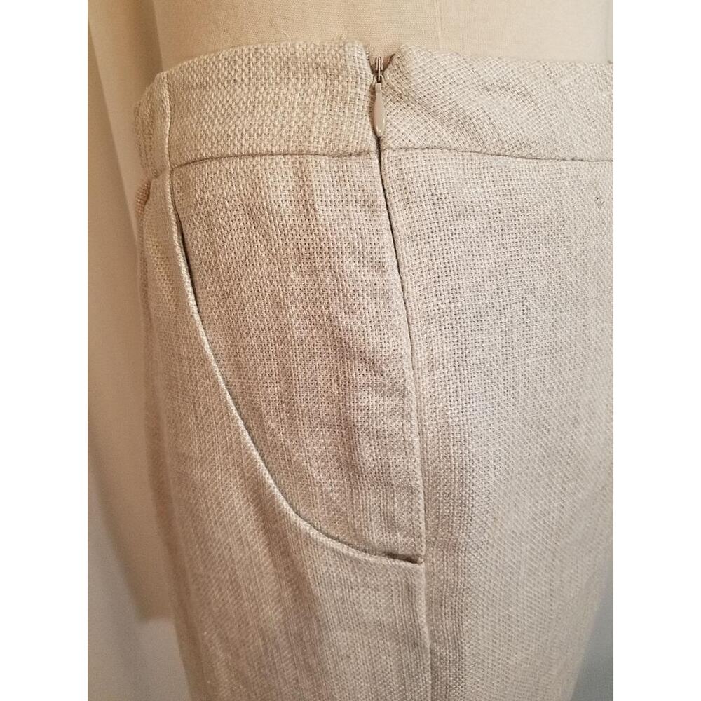 Ann Taylor LOFT Woven Shimmer Metallic Ivory Gold Pockets Skirt Short Boots! 4 - Picture 4 of 7